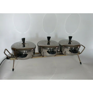 Vintage Farberware Buffet 3 Chafer Server Warmer Stainless Steel Model 383 MCM